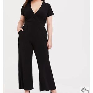 Torrid Black Studio Knit Wide Leg Jumpsuit size 1x NWT